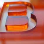 Big,"b",Letter,Shape,Groove,Engraved,On,Red,Orange,Thick